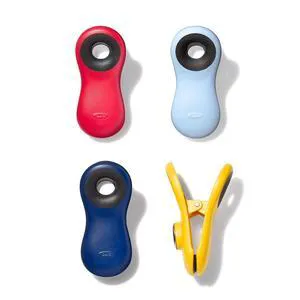 Good Grips 4-Piece All-Purpose Magnetic Clips Set- Multicolor | Secure Grip for Pantry Stoarge, Office Supplies, Ideal for Snacks, Towels and Notepads Good Grips 4-Piece All-Purpose Magnetic Clips Set- Multicolor | Secure Grip for Pantry Stoarge, Office Supplies, Ideal for Snacks, Towels and Notepads