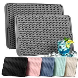 2 Pack Silicone Dish Drying Mat for Kitchen Counter Shower Caddy Rack Waterproof Under Sink Placemats Trivets Coffee Bar Accessories Utensil Holder Essentials Home Dining Decor Must Haves 2026 2 Pack Silicone Dish Drying Mat for Kitchen Counter Shower Caddy Rack Waterproof Under Sink Placemats Trivets Coffee Bar Accessories Utensil Holder Essentials Home Dining Decor Must Haves 2026