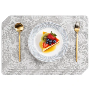 Indoor/Outdoor Washable Vinyl Faux Leather Placemats, Set of 4 Indoor/Outdoor Washable Vinyl Faux Leather Placemats, Set of 4