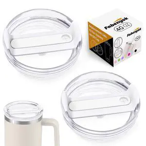 40 OZ Tumbler Lid Replacement Fit for Stanley Cup, 2 Pack Clear Replacement Lids Fit for Stanley Travel Tumbler, Spill Proof Tumbler Covers for Stanley Cup Accessories (Clear - White) 40 OZ Tumbler Lid Replacement Fit for Stanley Cup, 2 Pack Clear Replacement Lids Fit for Stanley Travel Tumbler, Spill Proof Tumbler Covers for Stanley Cup Accessories (Clear - White)