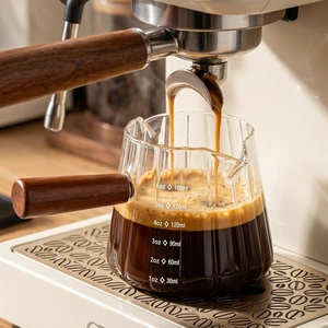 6 oz Espresso Cups With Wood Handle, Espresso Accessories, Ribbed Milk Frothing Pitcher, Glass Measuring Cup, Shot Glass with V-Shaped Mouth, Coffee Bar Epresso Shots Cup 6 oz Espresso Cups With Wood Handle, Espresso Accessories, Ribbed Milk Frothing Pitcher, Glass Measuring Cup, Shot Glass with V-Shaped Mouth, Coffee Bar Epresso Shots Cup