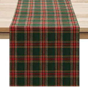 Christmas Checkered Tartan Table Runner, Green, 13 x 70 Inch | Buffalo Plaid Xmas Stain Resistant Washable Winter Table Decoration for Dining Parties Holiday Indoor Outdoor Decor Christmas Checkered Tartan Table Runner, Green, 13 x 70 Inch | Buffalo Plaid Xmas Stain Resistant Washable Winter Table Decoration for Dining Parties Holiday Indoor Outdoor Decor