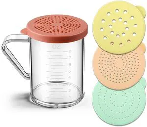 5 Pcs Dredge with Snap Lid, Seasoning Sugar Spice Shaker with Lids | 10 OZ Clear Spice Dredge, Dishwasher Safe, Clear PC Body, Measuring Marks, Interchangeable Lids,Fine & Coarse Seasoning 5 Pcs Dredge with Snap Lid, Seasoning Sugar Spice Shaker with Lids | 10 OZ Clear Spice Dredge, Dishwasher Safe, Clear PC Body, Measuring Marks, Interchangeable Lids,Fine & Coarse Seasoning