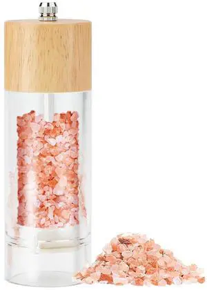 Premium Acrylic Salt and Pepper Grinder, Manual Acacia wood Salt and Pepper Mills (Oak6) Premium Acrylic Salt and Pepper Grinder, Manual Acacia wood Salt and Pepper Mills (Oak6)