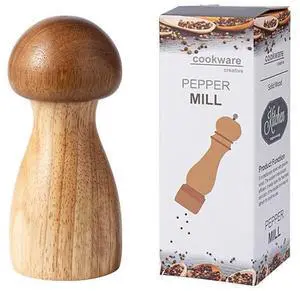 Wood Pepper Mill,Acacia Wood Grinder,Mushroom Manual Salt and Pepper Mills, Refillable Spice Tools,Seasoning Mill Adjustable Coarseness Fine to Coarse,Spice Grinder (Mushroom) Wood Pepper Mill,Acacia Wood Grinder,Mushroom Manual Salt and Pepper Mills, Refillable Spice Tools,Seasoning Mill Adjustable Coarseness Fine to Coarse,Spice Grinder (Mushroom)