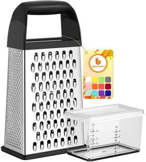 Cheese Grater With Container Box Grater Stainless Steel Kitchen Black | Dishwasher Safe 4 Sided Vegetable Shredder Zester Cheese Shredder Box Gratters for Carrot Potato Parmesan Citrus Lemon Gift Cheese Grater With Container Box Grater Stainless Steel Kitchen Black | Dishwasher Safe 4 Sided Vegetable Shredder Zester Cheese Shredder Box Gratters for Carrot Potato Parmesan Citrus Lemon Gift