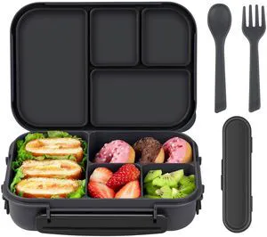 Lunch Box Kids,Bento Box Adult,Leakproof Lunch Containers for Adults/Kids/Toddler,1200ML-4 Compartments bento Lunch box with Utensil,Microwave & Dishwasher & Freezer Safe (Dark Gray) Lunch Box Kids,Bento Box Adult,Leakproof Lunch Containers for Adults/Kids/Toddler,1200ML-4 Compartments bento Lunch box with Utensil,Microwave & Dishwasher & Freezer Safe (Dark Gray)