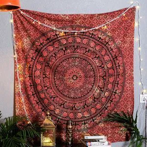 Cotton Mandala Tapestry, Yoga Wall Hanging Decor, 30x40 In | Orange Mandala Cotton Tapestry Wall Hanging, Bedspread, Beach Blanket, Yoga & Meditation Decor; Soft, Lightweight, Washable Cotton Mandala Tapestry, Yoga Wall Hanging Decor, 30x40 In | Orange Mandala Cotton Tapestry Wall Hanging, Bedspread, Beach Blanket, Yoga & Meditation Decor; Soft, Lightweight, Washable