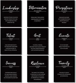 9 Inspirational Wall Art Prints for Classroom Office, 8x10, Unframed | Black Motivational Quote Posters, Teens Adults Decor, Affirmation Prints, College Dorm, Living Room Wall Decorations 9 Inspirational Wall Art Prints for Classroom Office, 8x10, Unframed | Black Motivational Quote Posters, Teens Adults Decor, Affirmation Prints, College Dorm, Living Room Wall Decorations