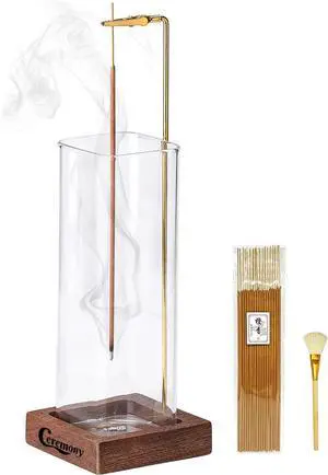 Incense Holder,Wooden Incense Holder for Sticks with Ash Catcher | Anti-ash Incense Burner with 20 Incense Sticks and a Ash Brush for Meditation Yoga Spa Room Decor Incense Holder,Wooden Incense Holder for Sticks with Ash Catcher | Anti-ash Incense Burner with 20 Incense Sticks and a Ash Brush for Meditation Yoga Spa Room Decor