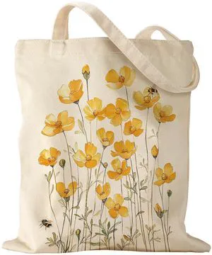 Aesthetic Canvas Tote Bag for Women, Daisy | Reusable Tote Shoulder Bag, Sturdy Cloth, Vacation, Shopping, Grocery, Work, Gym, Cute Design Daily Carry Aesthetic Canvas Tote Bag for Women, Daisy | Reusable Tote Shoulder Bag, Sturdy Cloth, Vacation, Shopping, Grocery, Work, Gym, Cute Design Daily Carry