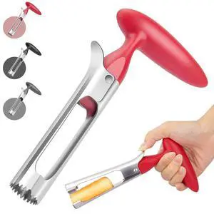 Premium Apple Corer Tool:Easy to Use and Clean- Durable and Sturdy Design Featuring Sharp Serrated Blades - Stainless Steel Corers for Apple and Pear - Core Fruits with Ease(Red) Premium Apple Corer Tool:Easy to Use and Clean- Durable and Sturdy Design Featuring Sharp Serrated Blades - Stainless Steel Corers for Apple and Pear - Core Fruits with Ease(Red)