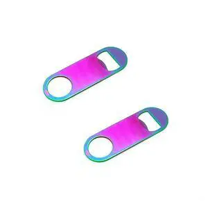 Rainbow Color Stainless Steel Flat Bottle Opener, Sturdy and Durable 2 Pcs to Send to Friends, Suitable for Bar Bartender Men Women Kitchen Restaurant Party Supplies (Small) Rainbow Color Stainless Steel Flat Bottle Opener, Sturdy and Durable 2 Pcs to Send to Friends, Suitable for Bar Bartender Men Women Kitchen Restaurant Party Supplies (Small)