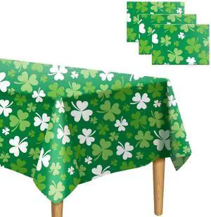 St Patricks Day Tablecloth Plastic 54x108 Inch, 3 Pack Green Grass Disposable Table Cover, Rectangle Ireland Table Cloth for St Patrick's Day Table Decor Decoration St Patricks Day Tablecloth Plastic 54x108 Inch, 3 Pack Green Grass Disposable Table Cover, Rectangle Ireland Table Cloth for St Patrick's Day Table Decor Decoration