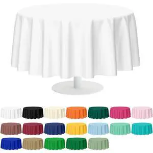 2 Pcs White Round Plastic Tablecloth Disposable,84 inch | White Circle Table Cloth for Party, Picnic, Wedding, Birthday, Round Waterproof Table Cover 2 Pcs White Round Plastic Tablecloth Disposable,84 inch | White Circle Table Cloth for Party, Picnic, Wedding, Birthday, Round Waterproof Table Cover
