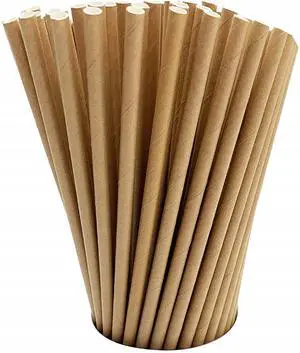 100 Pack Kraft Paper Straws Biodegradable co-Friendly Drinking Bulk for Party Supplies, Bridal/Baby Shower, Birthday, Mixed Drinks, Weddings, Restaurant, Food Service 100 Pack Kraft Paper Straws Biodegradable co-Friendly Drinking Bulk for Party Supplies, Bridal/Baby Shower, Birthday, Mixed Drinks, Weddings, Restaurant, Food Service