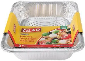 Disposable Half Size Deep Steam Table Pans, 12.5 x 10.25 x 2.5", 2 Ct | Heavy-duty foil design, for steaming, baking, roasting, meal prep, catering, and freezer storage, daily Disposable Half Size Deep Steam Table Pans, 12.5 x 10.25 x 2.5", 2 Ct | Heavy-duty foil design, for steaming, baking, roasting, meal prep, catering, and freezer storage, daily