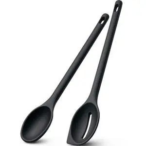 Pack of 2 Cooking Spoons, 600°F Heat Resistant Multifunction Spatula Spoon | Silicone Spoons with Solid & Slotted Spoon for Scooping, Mixing and Serving, Stirring, Scraping, BPA Free, Non-Stick Pack of 2 Cooking Spoons, 600°F Heat Resistant Multifunction Spatula Spoon | Silicone Spoons with Solid & Slotted Spoon for Scooping, Mixing and Serving, Stirring, Scraping, BPA Free, Non-Stick