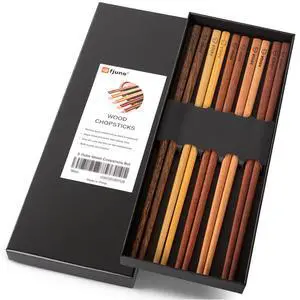 5 Pairs Chopsticks Set, Panda Engraved Reusable Wooden Chopsticks | 5 Wood Types Rosewood Wenge Beech Ironwood Boxwood, Non Slip Chinese Chopsticks, No Paint No Wax for Daily Dining 5 Pairs Chopsticks Set, Panda Engraved Reusable Wooden Chopsticks | 5 Wood Types Rosewood Wenge Beech Ironwood Boxwood, Non Slip Chinese Chopsticks, No Paint No Wax for Daily Dining