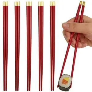 5 Pairs Red Fiberglass Chopsticks, Non-Slip Reusable, Dishwasher Safe | Food-Safe, Heat-Resistant, Matte Non-Slip Tips, Beginner-Friendly, Family Gift, Ideal for Sushi/Ramen/BBQ, Chinese & Japanese 5 Pairs Red Fiberglass Chopsticks, Non-Slip Reusable, Dishwasher Safe | Food-Safe, Heat-Resistant, Matte Non-Slip Tips, Beginner-Friendly, Family Gift, Ideal for Sushi/Ramen/BBQ, Chinese & Japanese