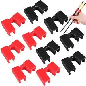 10 Pieces Reusable Chopstick Helpers Non Slippery Training Chopsticks Plastic Replaceable Practice Chopstick for Adults Kids Beginner Right or Left Handed Trainers(Red, Black) 10 Pieces Reusable Chopstick Helpers Non Slippery Training Chopsticks Plastic Replaceable Practice Chopstick for Adults Kids Beginner Right or Left Handed Trainers(Red, Black)