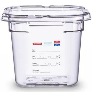 Polycarbonate Food Pan with In-Mold Label, GN 1/6, 6", Clear Polycarbonate Food Pan with In-Mold Label, GN 1/6, 6", Clear