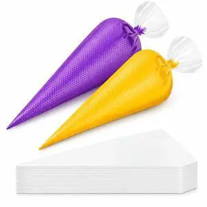 100 Pcs 12 Inch Piping Bags Disposable, Thickened Anti-Burst Pastry Bags for Thick Icing, Non-Slip Cake Decorating Bags for Cookies, Cupcakes and Royal Icing - Food Grade & BPA Free 100 Pcs 12 Inch Piping Bags Disposable, Thickened Anti-Burst Pastry Bags for Thick Icing, Non-Slip Cake Decorating Bags for Cookies, Cupcakes and Royal Icing - Food Grade & BPA Free