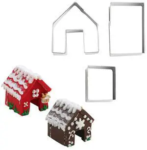3 Pcs Stainless Steel Christmas Mini House Mold Gingerbread Cookie Cutters Set Cupcake Chocolate Easter Gingerbread House Kit (Small) 3 Pcs Stainless Steel Christmas Mini House Mold Gingerbread Cookie Cutters Set Cupcake Chocolate Easter Gingerbread House Kit (Small)