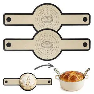 Silicone Baking Mat For Dutch Oven,2 Pcs Sourdough Silicone Bread Sling | Round Non-Stick Bread Mat,Bread Silicone Baking Sling With Long Handles For Bread Oven Silicone Baking Mat For Dutch Oven,2 Pcs Sourdough Silicone Bread Sling | Round Non-Stick Bread Mat,Bread Silicone Baking Sling With Long Handles For Bread Oven