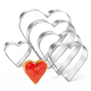 Cutter Set, Gtmkina 5 Pieces Stainless Steel Small Biscuit Cutters Heart Shaped Mold for Kids Holiday Cutter Set, Gtmkina 5 Pieces Stainless Steel Small Biscuit Cutters Heart Shaped Mold for Kids Holiday