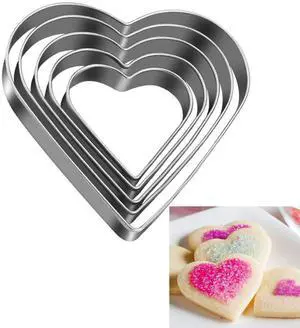 Love Heart Cookie Cutter Set Pack of 5 Valentines Day Heart Biscuit Cutter for Sandwiches, Pastries, Fruit and Cakes Birthday, Wedding Baking Tools Love Heart Cookie Cutter Set Pack of 5 Valentines Day Heart Biscuit Cutter for Sandwiches, Pastries, Fruit and Cakes Birthday, Wedding Baking Tools