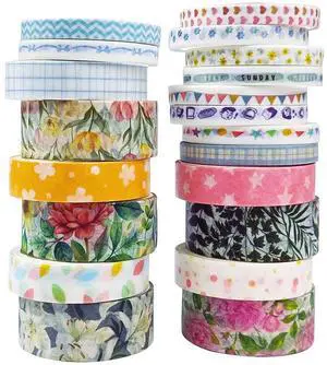 BinarySky 20 Rolls Washi Tape Set,Floral Washi Tape for Journaling, Assorted Sizes (Floral A) BinarySky 20 Rolls Washi Tape Set,Floral Washi Tape for Journaling, Assorted Sizes (Floral A)