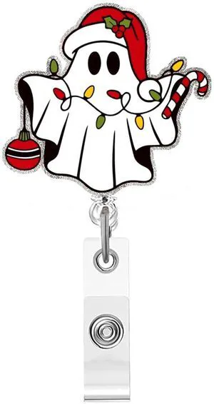 Christmas Nurse Badge Reel Funny Halloween Christmas Little Ghost Badge Holder with Colorful Lights Designs Xmas Retractable Clip Cute Gifts for Nurse Doctor Student Office Worker Name ID Decor Christmas Nurse Badge Reel Funny Halloween Christmas Little Ghost Badge Holder with Colorful Lights Designs Xmas Retractable Clip Cute Gifts for Nurse Doctor Student Office Worker Name ID Decor