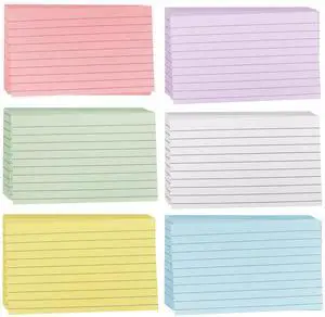 Colored Index Cards 3 x 5 Inch, 300 Count Ruled Index Cards, Flash Cards for Studying, Lined Note Cards for Office, Home and School Colored Index Cards 3 x 5 Inch, 300 Count Ruled Index Cards, Flash Cards for Studying, Lined Note Cards for Office, Home and School