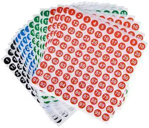 Aruicheng 16 Sheets Small Round Number Stickers - Self Adhesive Labels for Office, Home, Kitchen, Classroom & More Aruicheng 16 Sheets Small Round Number Stickers - Self Adhesive Labels for Office, Home, Kitchen, Classroom & More