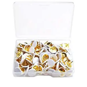 100PCS Push Pins Wall Tacks Plastic Round Head Thumbtack | Fit for Home, School, Map, Office, Photo Wall, Cork Board (White) 100PCS Push Pins Wall Tacks Plastic Round Head Thumbtack | Fit for Home, School, Map, Office, Photo Wall, Cork Board (White)
