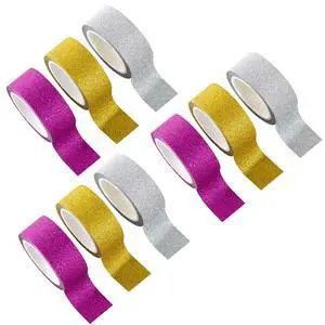 Qyueyue 3 Colors Glitter Washi Tape 9 Rolls, Thin Sparkle Decorative Tape Set for DIY Crafts Scrapbooking Journaling, Colored Masking Tape for Wall Decor Gift Wrapping (0.6in x 49.5Yard) Qyueyue 3 Colors Glitter Washi Tape 9 Rolls, Thin Sparkle Decorative Tape Set for DIY Crafts Scrapbooking Journaling, Colored Masking Tape for Wall Decor Gift Wrapping (0.6in x 49.5Yard)