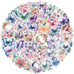 50Pcs Transparent Flower Butterfly Stickers for Scrapbooking PET Nature Plant Sticker Floral Stickers Colorful Vintage Craft Sticker for Journaling Scrapbooking Clear Flowers Decals (Butterfly) 50Pcs Transparent Flower Butterfly Stickers for Scrapbooking PET Nature Plant Sticker Floral Stickers Colorful Vintage Craft Sticker for Journaling Scrapbooking Clear Flowers Decals (Butterfly)