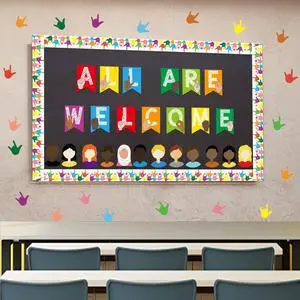 YIYDONG 67 ASL Welcome Bulletin Board Set - Classroom Flags Welcome Back to School Banner Wall Decoration (Bright) YIYDONG 67 ASL Welcome Bulletin Board Set - Classroom Flags Welcome Back to School Banner Wall Decoration (Bright)