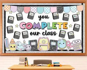 Composition Notebook Bulletin Board Set You Complete Our Class Pencil Classroom Decor Composition Book Name Tags Paper Cutouts for Back to School First Day of School Chalkboard Wall Door Supplies Composition Notebook Bulletin Board Set You Complete Our Class Pencil Classroom Decor Composition Book Name Tags Paper Cutouts for Back to School First Day of School Chalkboard Wall Door Supplies