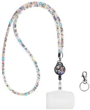 Togous Rhinestone Retractable ID Badge Lanyard, Colorful | Retractable Badge Reel, Key and ID Card Holder, Sparkling Rhinestone Design, Office and Classroom Accessory, Standard Length Togous Rhinestone Retractable ID Badge Lanyard, Colorful | Retractable Badge Reel, Key and ID Card Holder, Sparkling Rhinestone Design, Office and Classroom Accessory, Standard Length