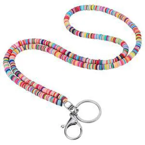 Ornaland Beaded Teacher Lanyard for id Badges Keys, Colorful | Clay Beads Boho Lanyards for Nurse Student Office Leisure or As a Gift Ornaland Beaded Teacher Lanyard for id Badges Keys, Colorful | Clay Beads Boho Lanyards for Nurse Student Office Leisure or As a Gift