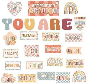 Boho Affirmation Station Bulletin Board Set Growth Mindset Bulletin Board Sets Boho Rainbow Classroom Decor Positive Motivational Accent Cutouts 27 PCS for School Classroom Office Home Nursery Library Boho Affirmation Station Bulletin Board Set Growth Mindset Bulletin Board Sets Boho Rainbow Classroom Decor Positive Motivational Accent Cutouts 27 PCS for School Classroom Office Home Nursery Library