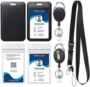 Retractable ID Badge Holder with Breakaway Lanyard, Heavy Duty Badge Reel with Carabiner Clip, Detachable Keychain, Sturdy ID Card Holder for Nurse Officer Teacher Security Staff Women Men Retractable ID Badge Holder with Breakaway Lanyard, Heavy Duty Badge Reel with Carabiner Clip, Detachable Keychain, Sturdy ID Card Holder for Nurse Officer Teacher Security Staff Women Men