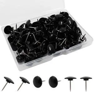 100 Pcs Black Push Pins, Plastic Thumb Tacks for Wall Hanging | Flat Head, Steel Point, Push Pins Wall Tacks Thumbtacks, For Furniture Cork Board DIY Projects or Home Decor 100 Pcs Black Push Pins, Plastic Thumb Tacks for Wall Hanging | Flat Head, Steel Point, Push Pins Wall Tacks Thumbtacks, For Furniture Cork Board DIY Projects or Home Decor