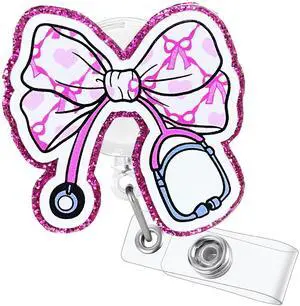 Hotlea Funny Bow Badge Reel Retractable Nurse Badge Holders with Alligator Clip Pediatric Medical Badge Buddy RN LPN CNA MA Nursing Student Badge Accessories Gift for Work Hotlea Funny Bow Badge Reel Retractable Nurse Badge Holders with Alligator Clip Pediatric Medical Badge Buddy RN LPN CNA MA Nursing Student Badge Accessories Gift for Work