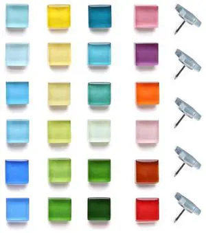 Aoxsie 24pcs Decorative Cute Push Pins Glass Pushpins Thumbtacks | Multicolored Square Thumb Tacks Push Pins for Bulletin Cork Boards Office Products Aoxsie 24pcs Decorative Cute Push Pins Glass Pushpins Thumbtacks | Multicolored Square Thumb Tacks Push Pins for Bulletin Cork Boards Office Products