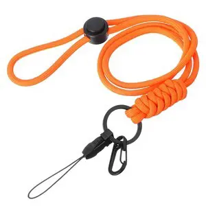 Adjustable Neck Lanyard, Polyester Badge ID Card Holder Strap with Hook, Keychain Lanyard, Orange Adjustable Neck Lanyard, Polyester Badge ID Card Holder Strap with Hook, Keychain Lanyard, Orange