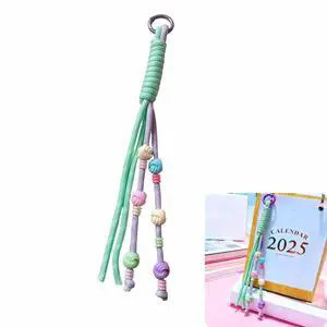 Double Color Beaded Lanyard for Keys & Phone - Durable Polyester, Stylish Accessory for Bag/ID/Travel/Keys,Mint Green a Double Color Beaded Lanyard for Keys & Phone - Durable Polyester, Stylish Accessory for Bag/ID/Travel/Keys,Mint Green a