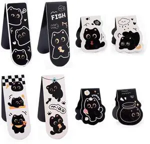 Magnetic Bookmarks-8 Pack Black Page Clips, Cute Book Marks for Book Accessories for Reading Lovers(Black Cat) Magnetic Bookmarks-8 Pack Black Page Clips, Cute Book Marks for Book Accessories for Reading Lovers(Black Cat)